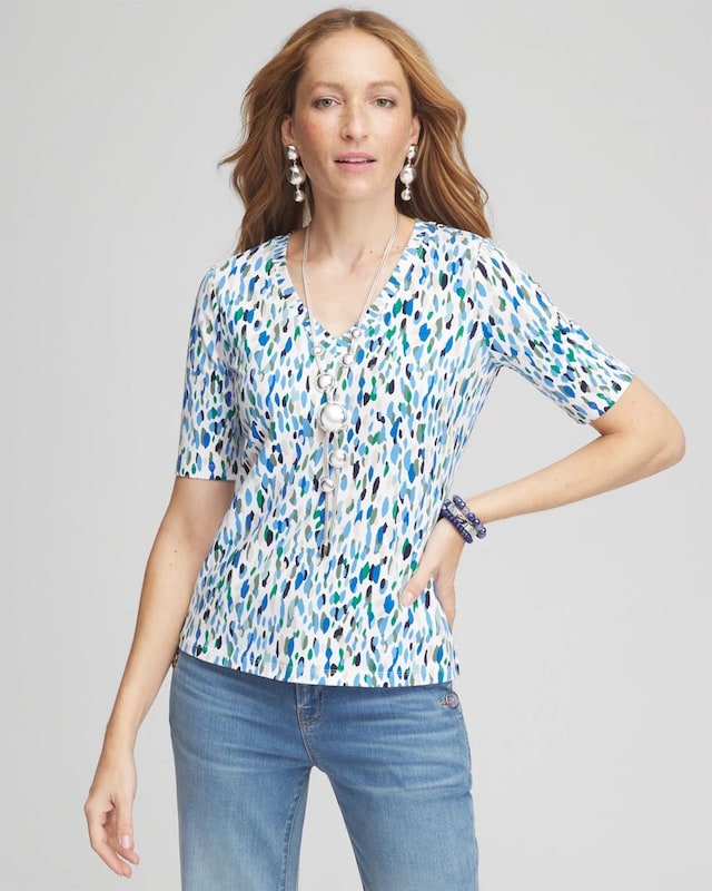 Cotton V-Neck Tee - image 1